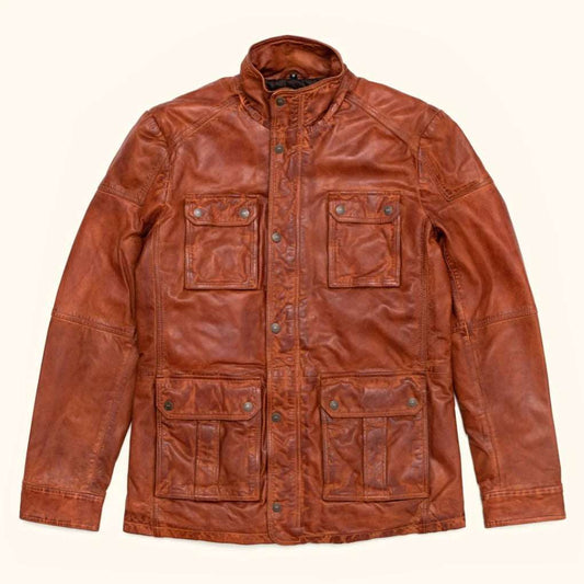 Field Leather Jacket - Light Brown Classic