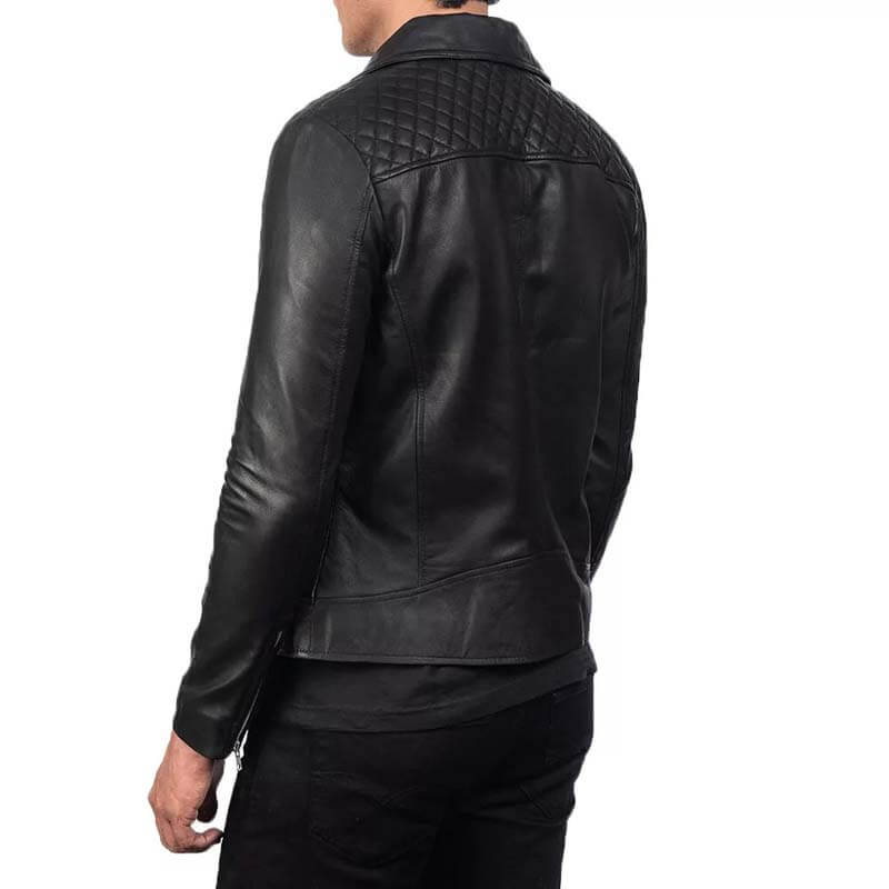 Men's Genuine Black Real Leather Biker Jacket