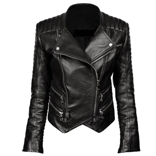 genuine leather biker jacket