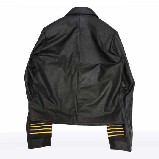 Golden Black Lion Brando Leather Motorcycle Jacket