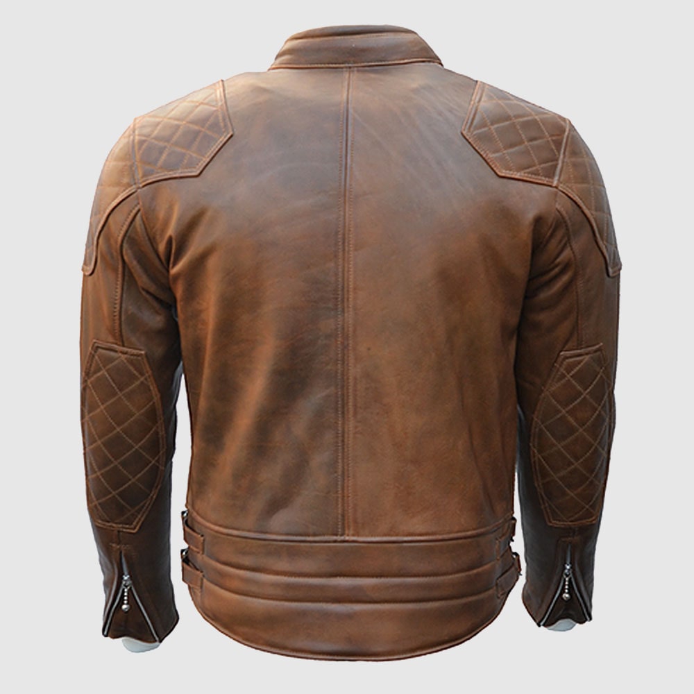 Goldtop 76 Armoured Leather Jacket - Stylish Brown!