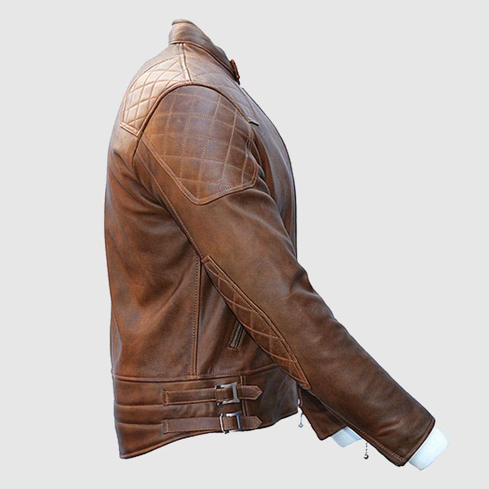 Goldtop 76 Armoured Leather Jacket - Brown!