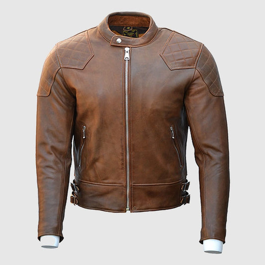 Goldtop 76 Armoured Leather Jacket - Stylish Brown!