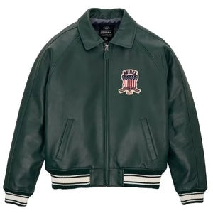 Green Bomber Flight Leather Avirex Jacket