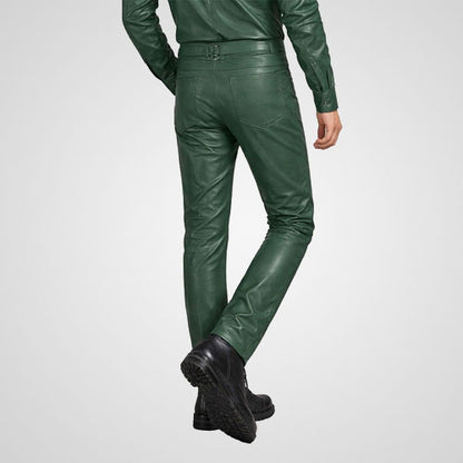 Jim Morrison inspired green leather pants