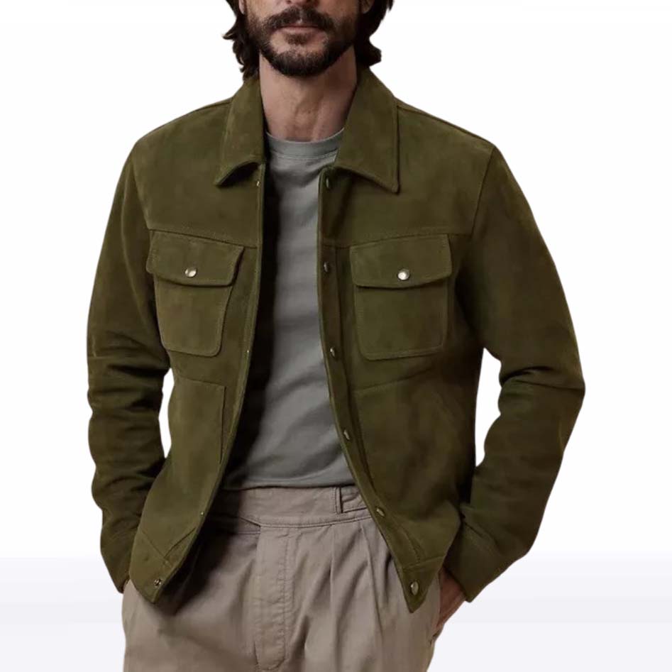 Leather Trucker Jacket - Suede Trucker Jacket - Trucker Jacket