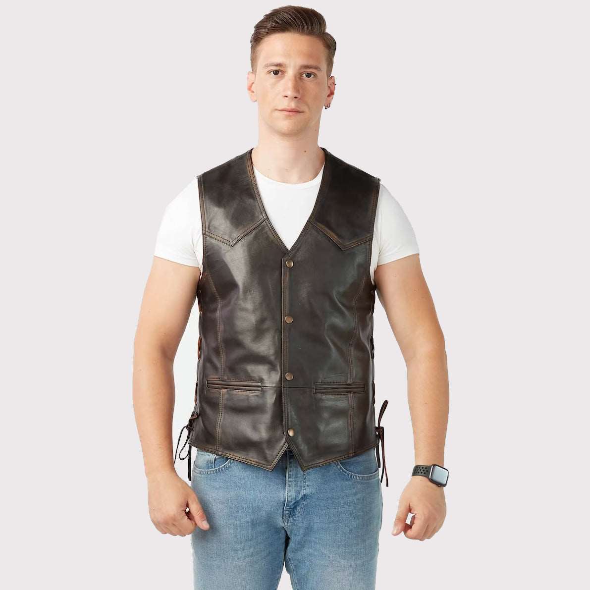 Vintage Leather Motorcycle Vest