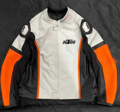 Handmade Custom KTM Racing Leather Jacket in Genuine Cowhide by Jackets Kingdom