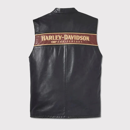 Harley Davidson 120th Anniversary Leather Vest - Men's Vest