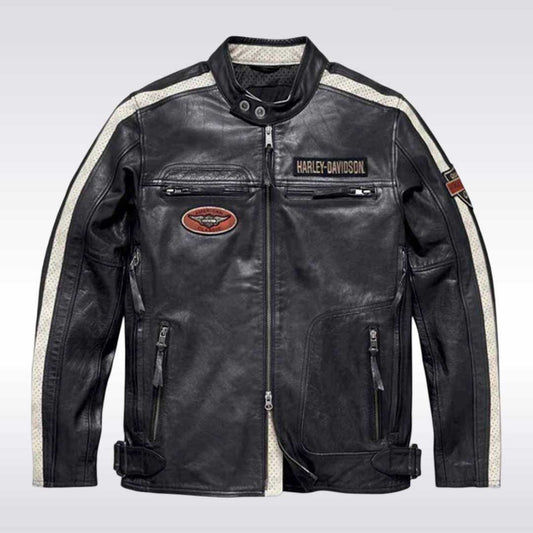 Harley Davidson Command Midweight Leather Motorcycle Jacket for Men