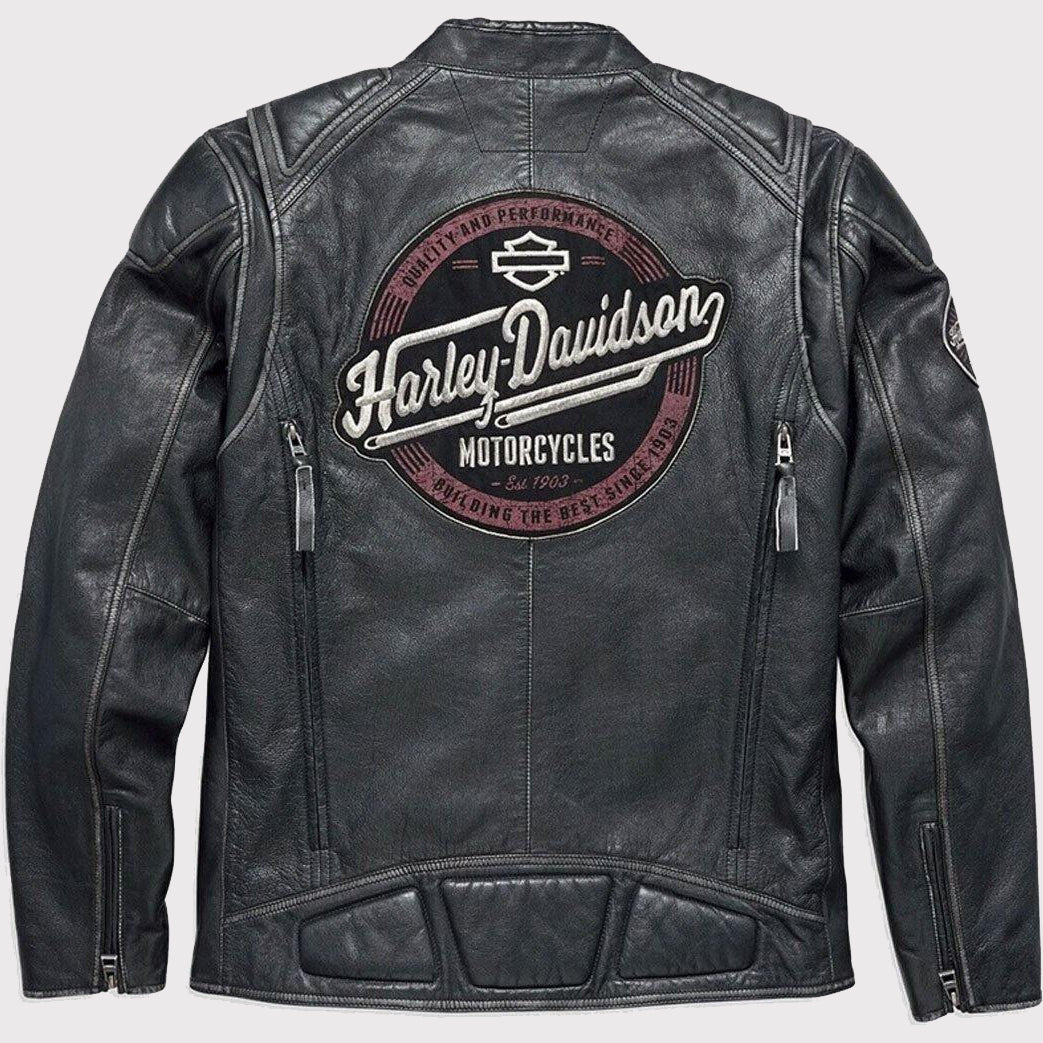 Harley Davidson Cowhide Black Leather Jacket