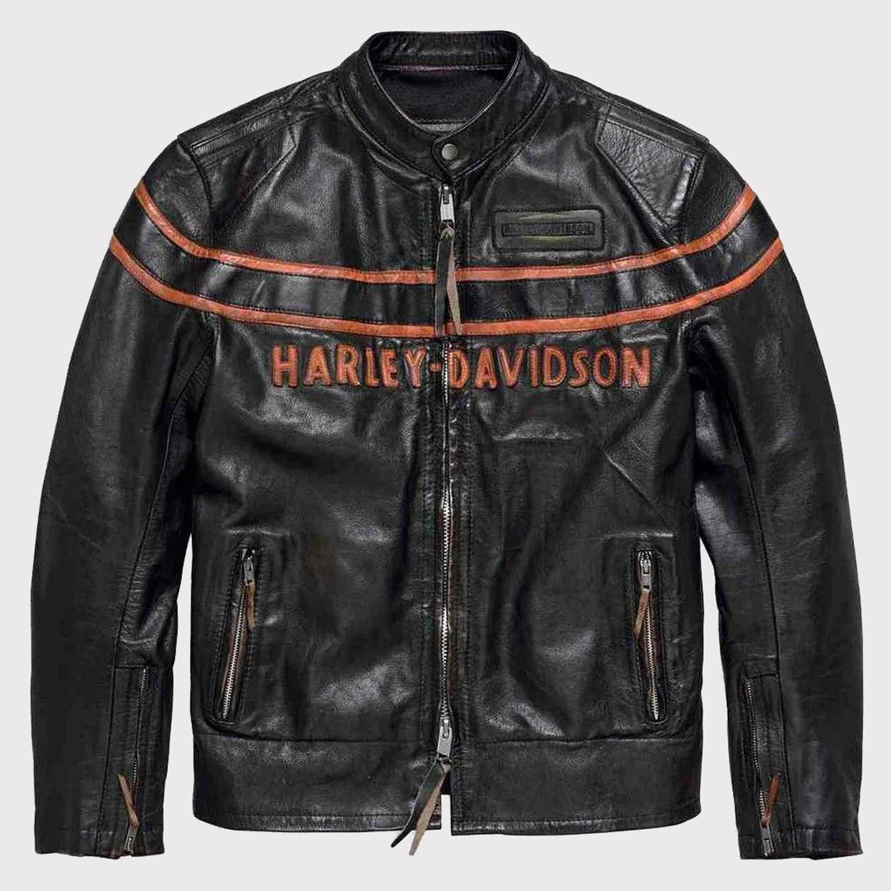 Authentic Harley-Davidson Men's Leather Jacket - Slim Fit