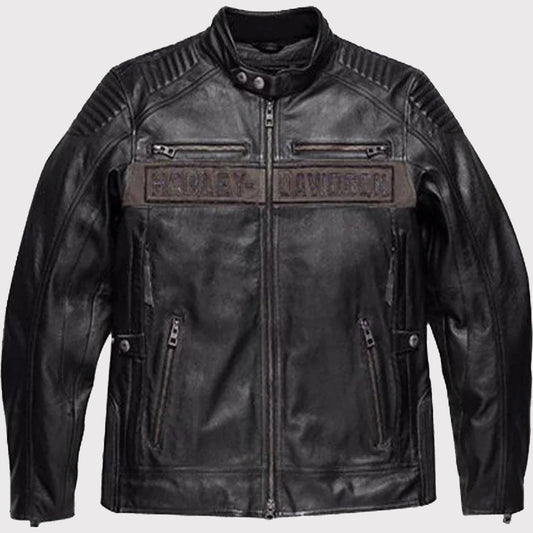 Harley Davidson Men's Asylum Leather Motorcycle Jacket