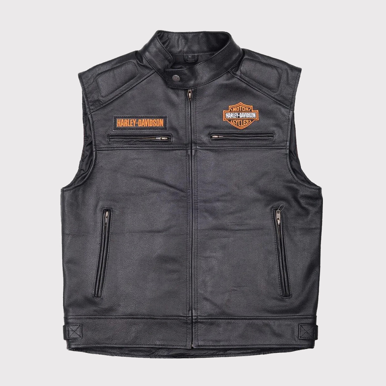 Men's Harley Davidson Genuine Motorcycle Black Leather Vest
