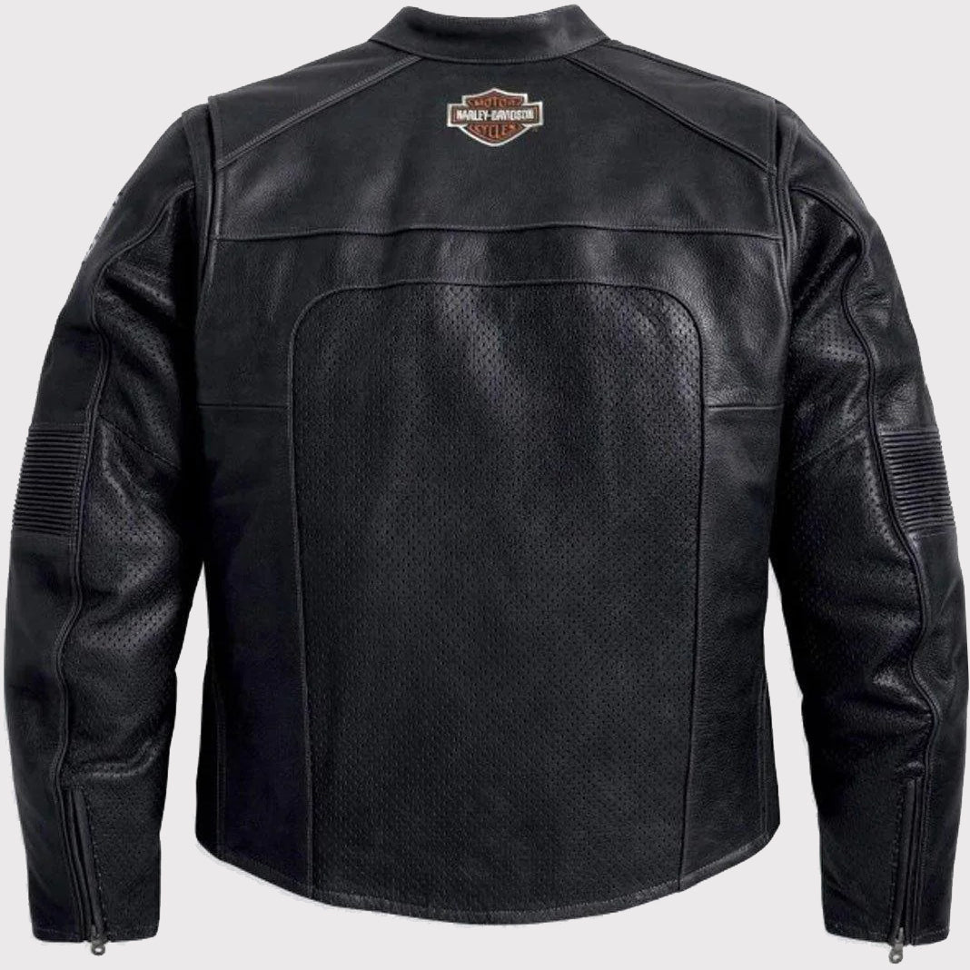 Harley Davidson Men's Regulator Perforated Black Leather Jacket