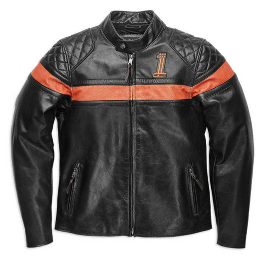 Harley-Davidson Men's Vintage Leather Jacket - Victory Sweep Style!