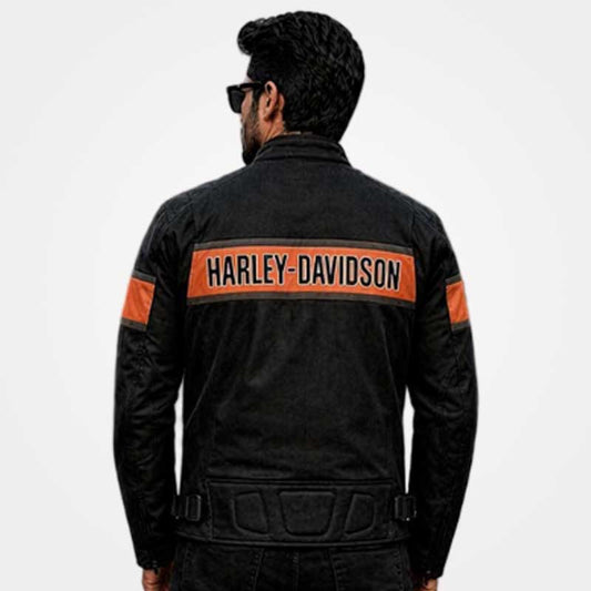 Harley Davidson Trenton Men Mesh Motorcycle Jacket Black Orange Breathable Riding Jacket