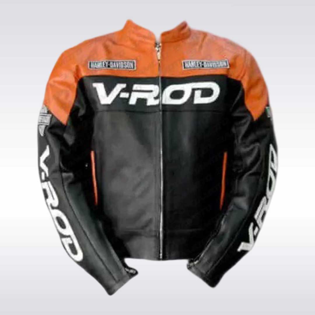 Harley Davidson V-Rod Leather Racing Jacket for Motorcycle Riders