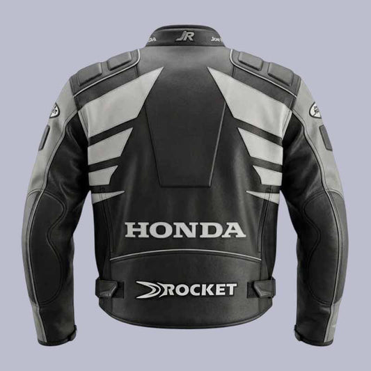 Honda Joe Rocket leather biker jacket made from genuine cowhide leather