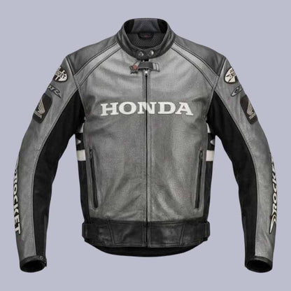 Men's Honda Joe Rocket cowhide leather motorcycle jacket with CE armor
