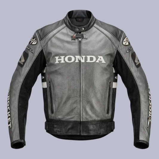 Men's Honda Joe Rocket cowhide leather motorcycle jacket with CE armor