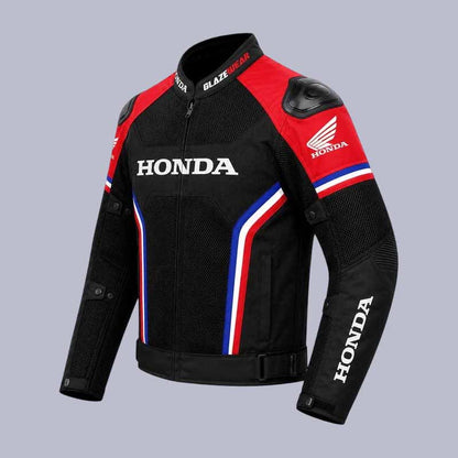 Black Honda CBR mesh biker jacket with CE approved protectors