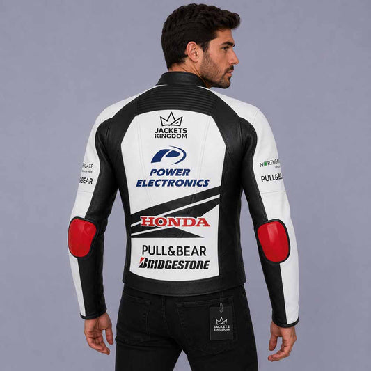 Honda Nicky Hayden race leather jacket with CE approved armor