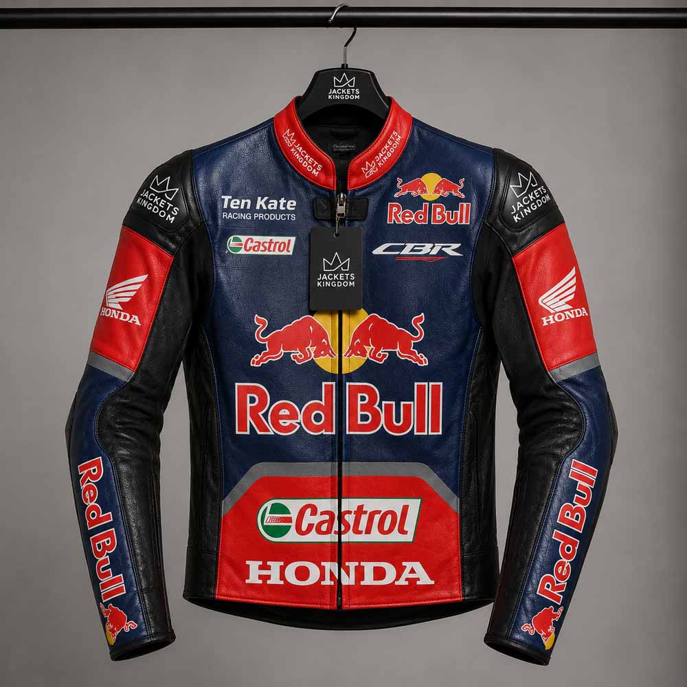 Genuine cowhide Honda Nicky Hayden racing jacket with CE armor