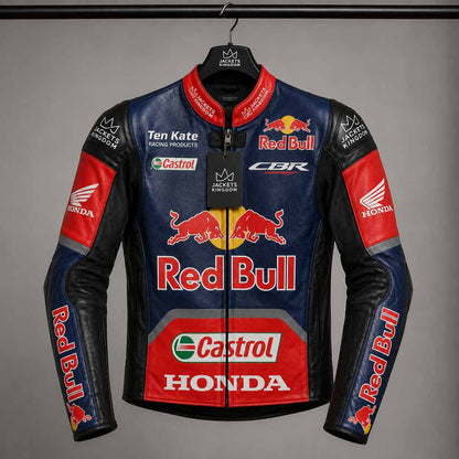 Genuine cowhide Honda Nicky Hayden racing jacket with CE armor