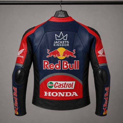 Honda WorldSBK leather biker jacket with TPU shoulder protection