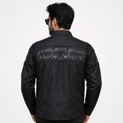 Immortal Mens Black Textile Armored All Season Motorcycle Jacket
