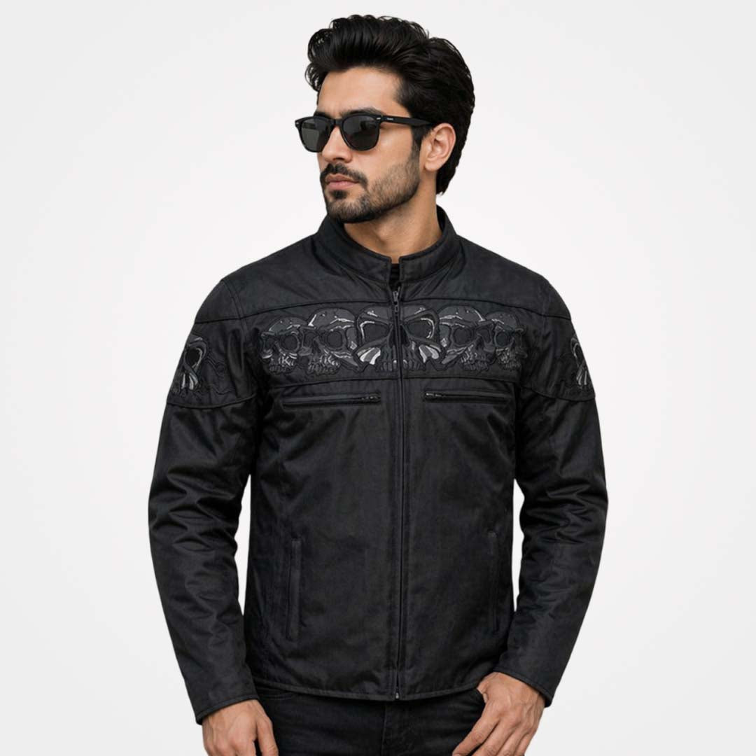 Immortal Mens Black Textile Armored All Season Motorcycle Jacket