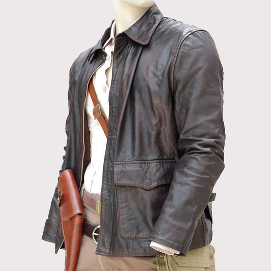 Indiana Jones Adventure Leather Jacket - Celebrity Jacket