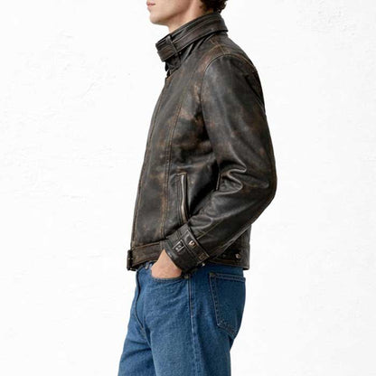 Jason Todd Red Hood Brown Lambskin Leather Biker Jacket