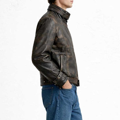 Jason Todd Red Hood Brown Lambskin Leather Biker Jacket