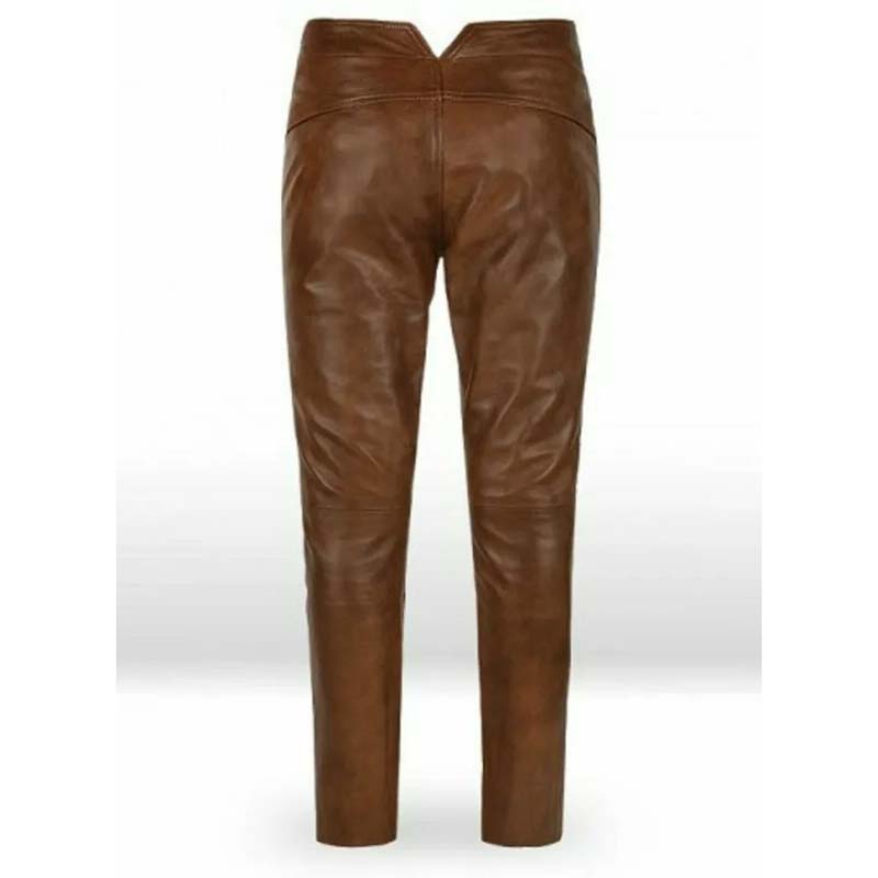 Jim Morrison Brown Leather Jeans