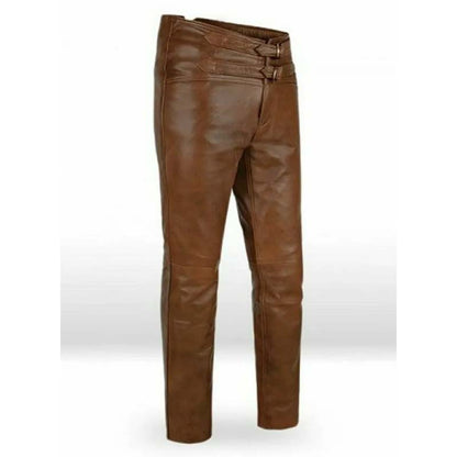 Jim Morrison Brown Leather Jeans