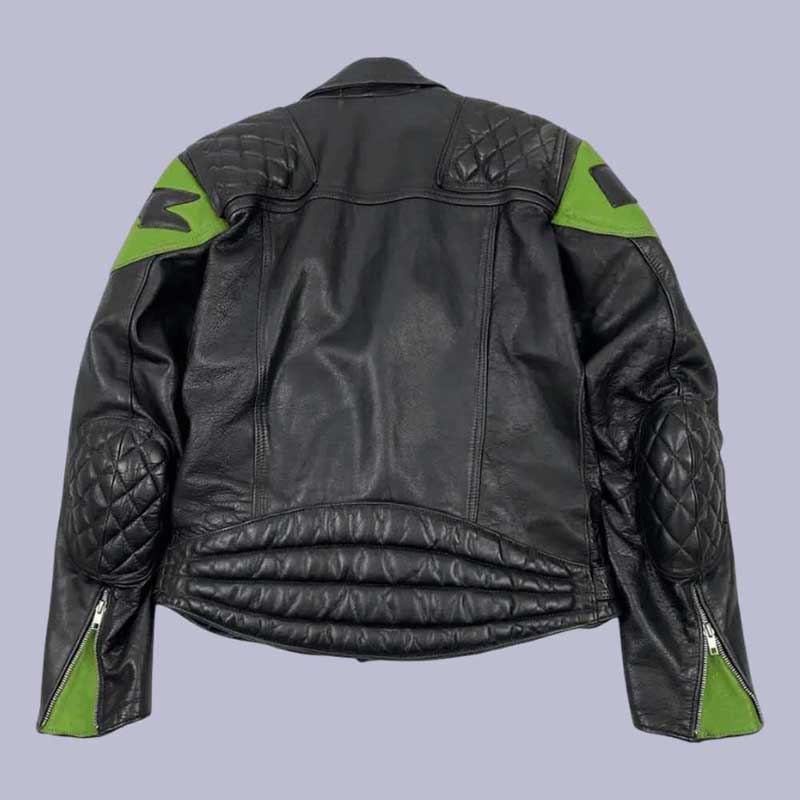 Kawasaki Black Genuine Leather Motorcycle Jacket for Riders | Jackets Kingdom