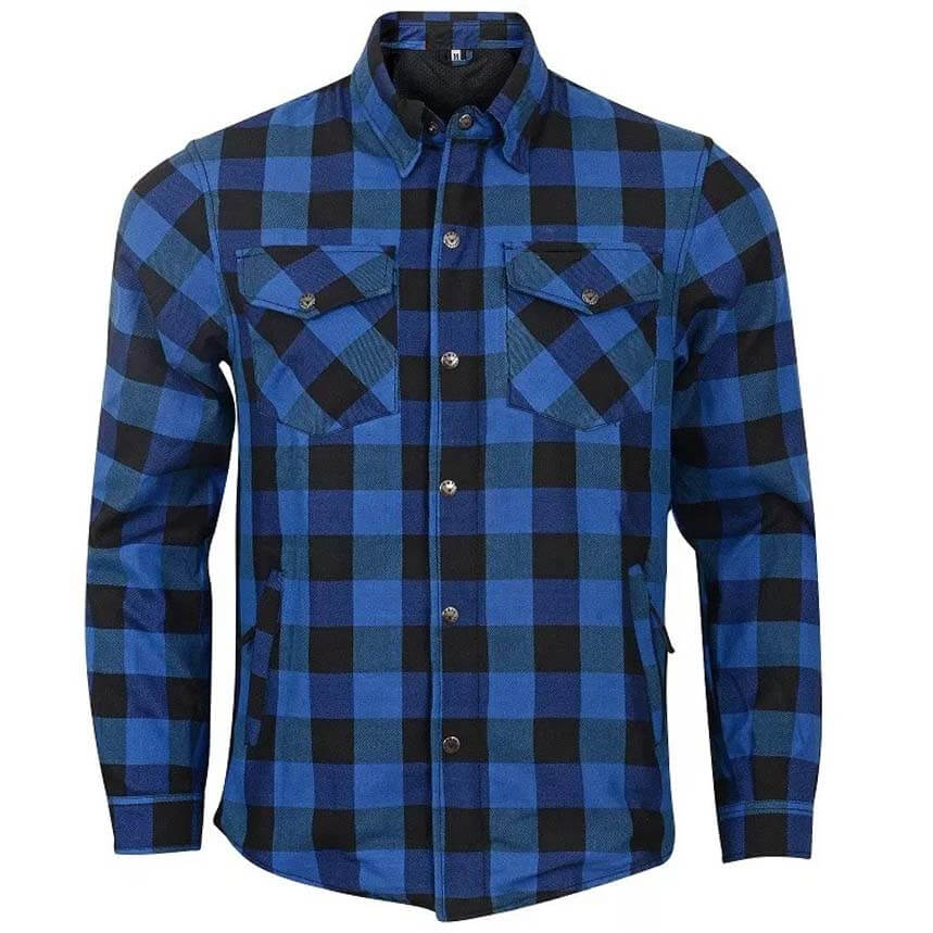 Kevlar® Lined CE Armored Motorcycle Flannel Shirt