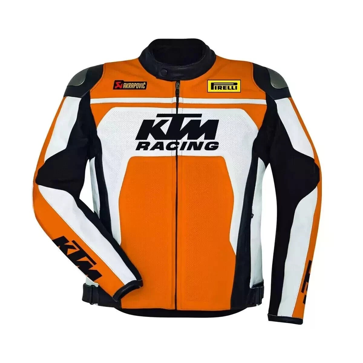 KTM Motorcycle Leather Racing Jacket with CE Armor by Jackets Kingdom