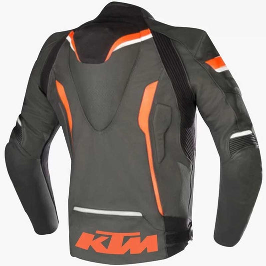KTM Motorsport Racing Leather Jacket with CE Armor by Jackets Kingdom
