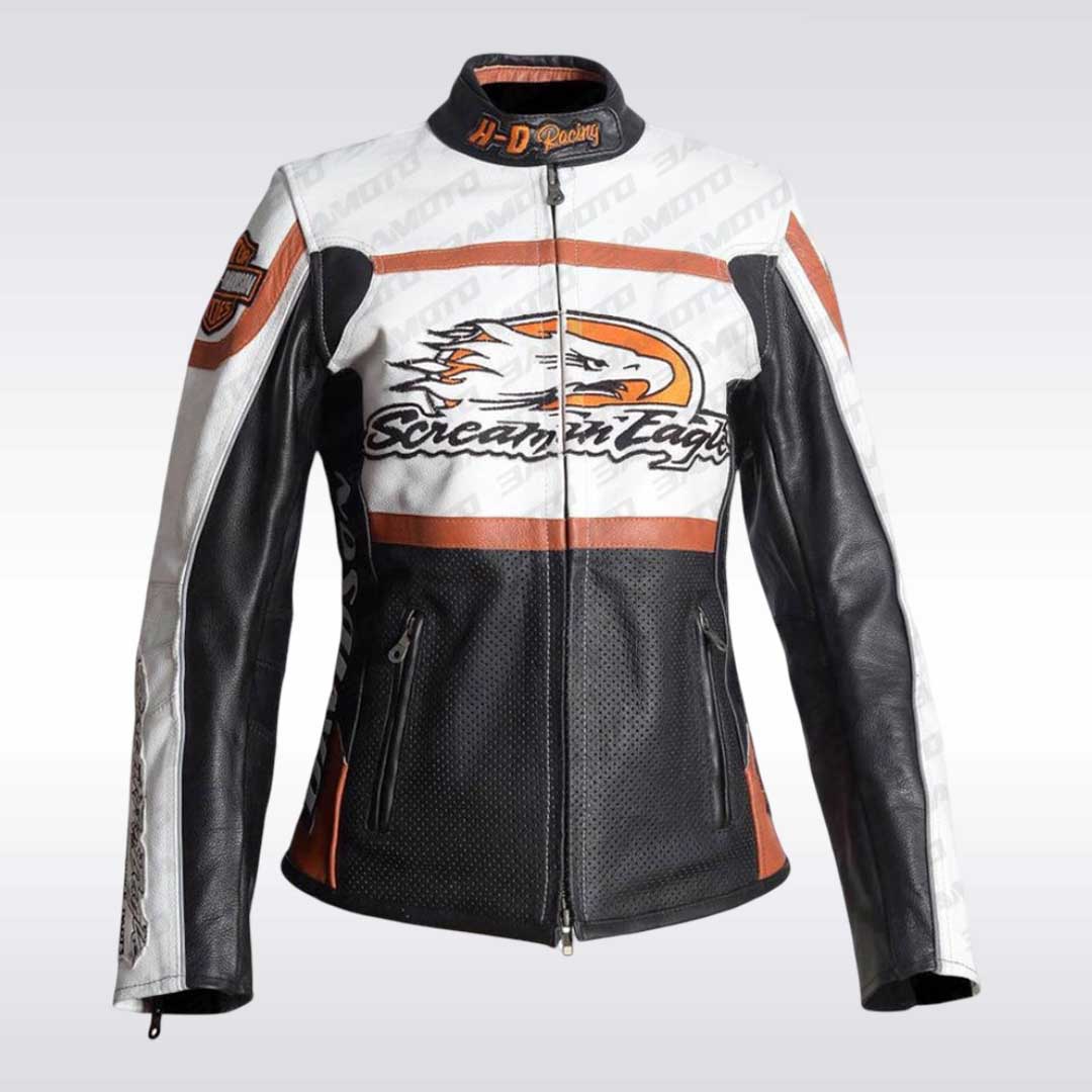 Ladies Harley Davidson Raceway Screamin Eagle Leather Jacket
