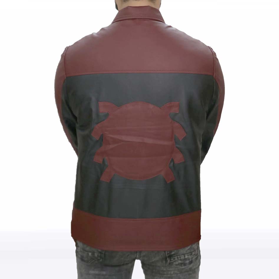 Last Stand Spider Man Red & Black Leather Biker Jacket