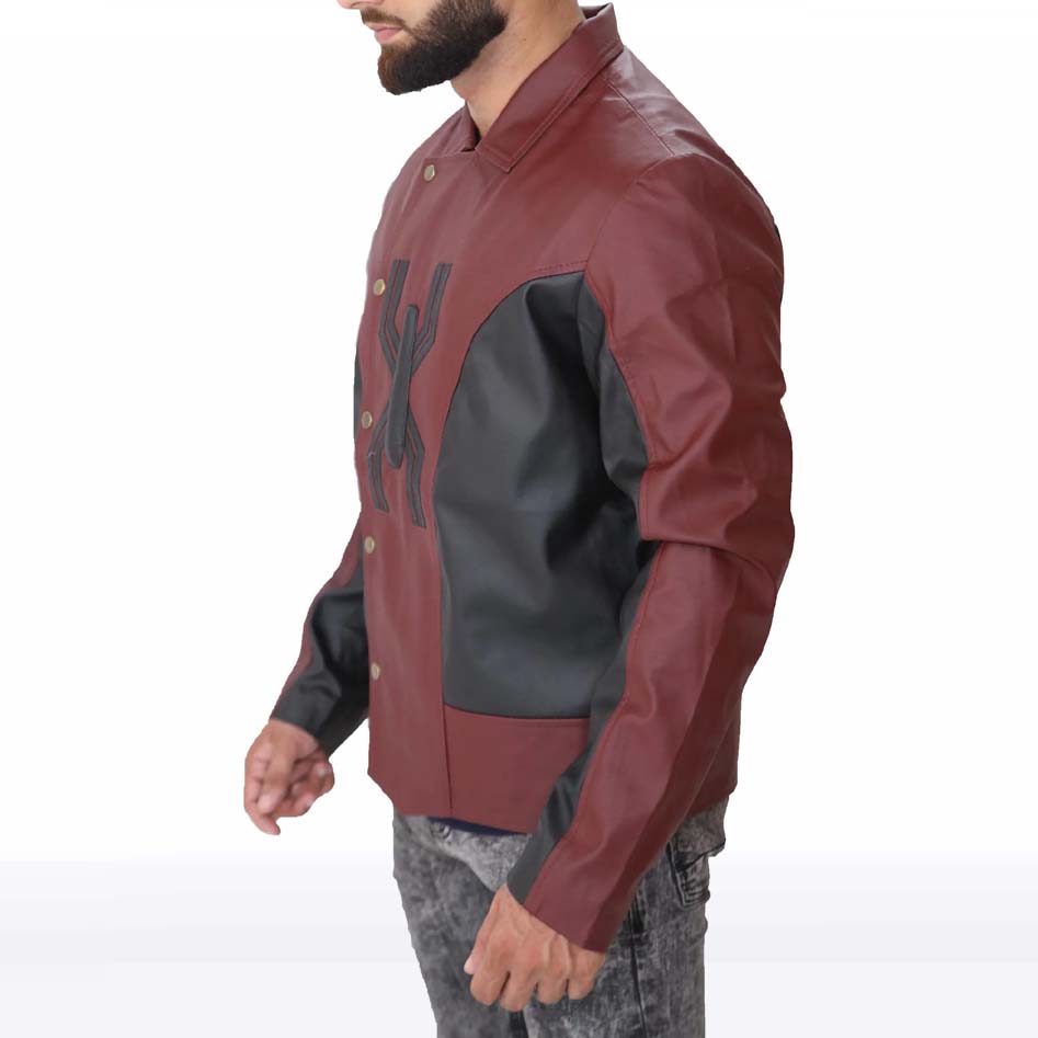 Last Stand Spider Man Red & Black Leather Biker Jacket
