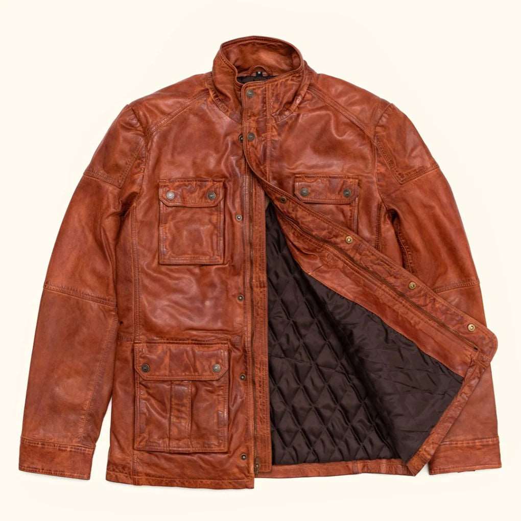 leather field jacket