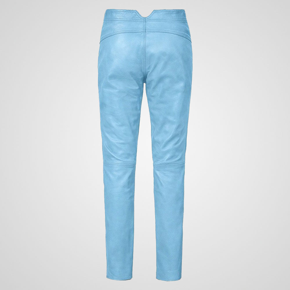 Jim Morrison inspired light blue leather pants