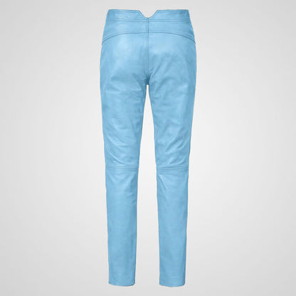 Jim Morrison inspired light blue leather pants