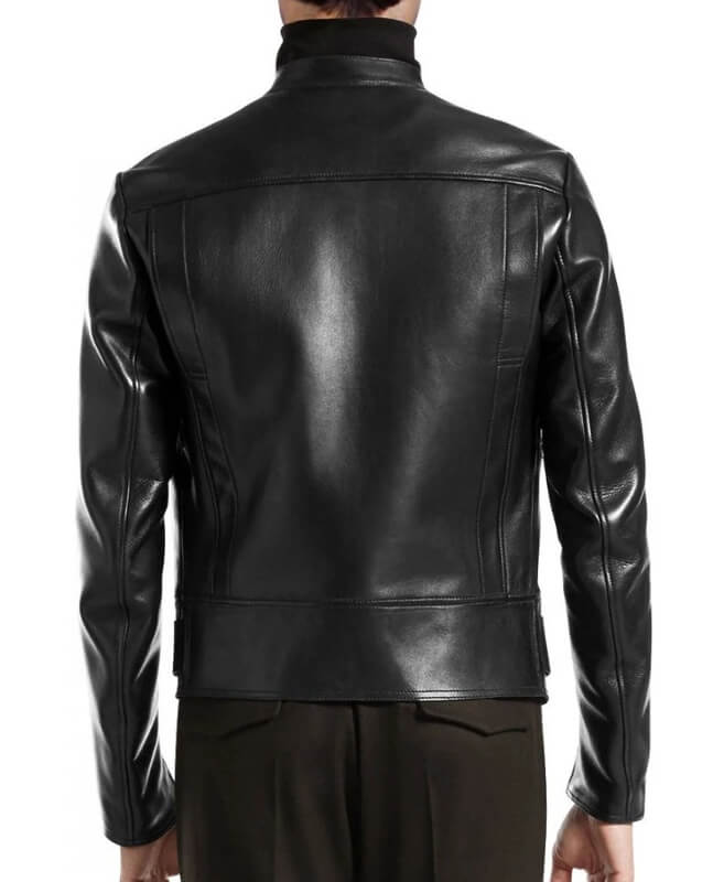 Lightweight Black Leather Riding Jacket for Men