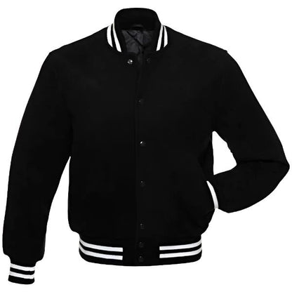 men black wool varsity jacket