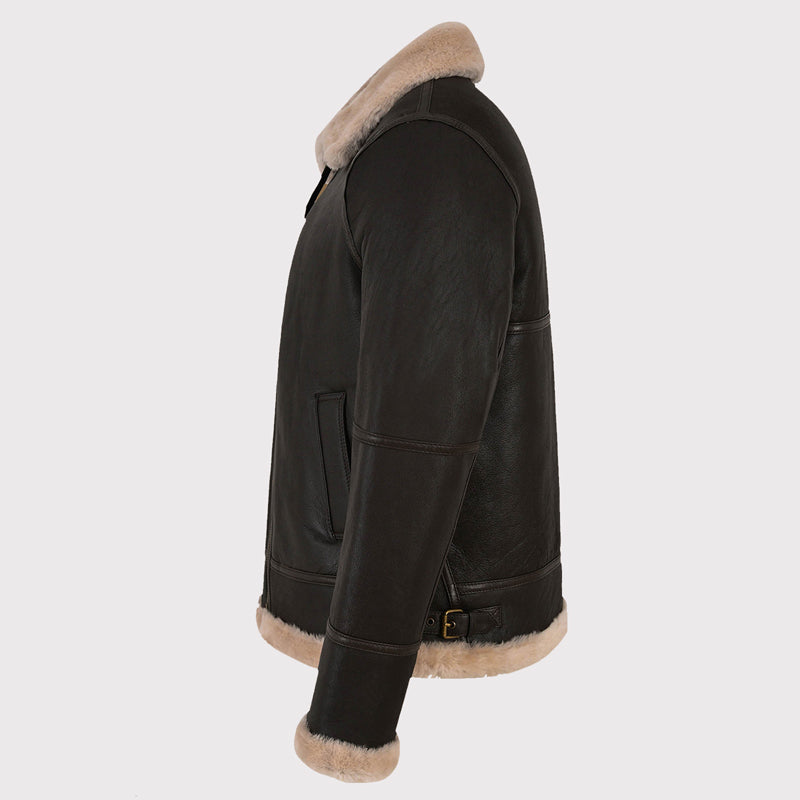 Men's Dark Brown Sheepskin Jacket